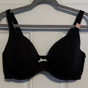 Lane Bryant Cacique Black Lightly Lined T-Shirt Underwire Bra - 38DDD